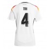 Damen Fußballbekleidung Deutschland Jonathan Tah #4 Heimtrikot EM 2024 Kurzarm
